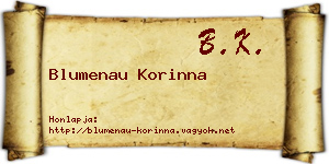 Blumenau Korinna névjegykártya